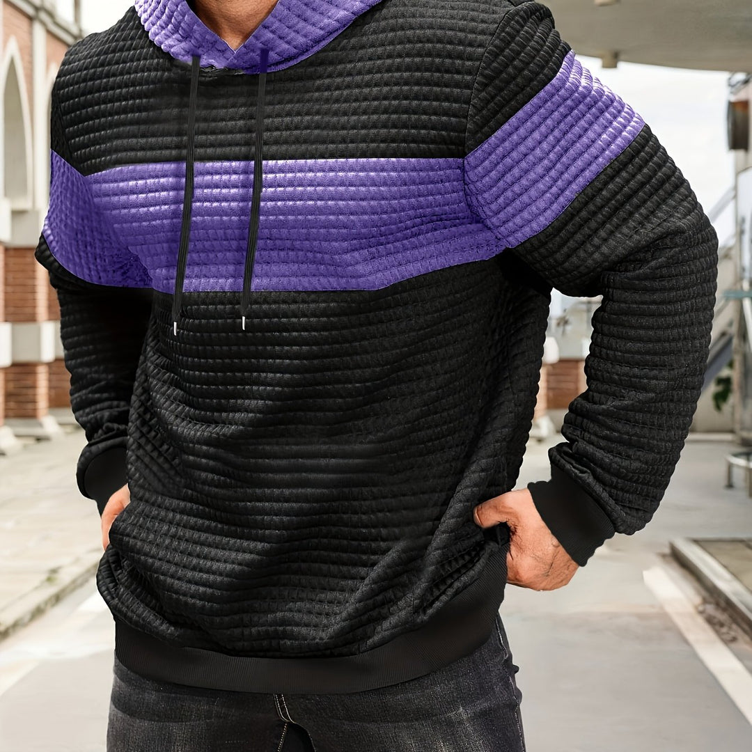 Rutherford | Textured Colour-Block Hoodie
