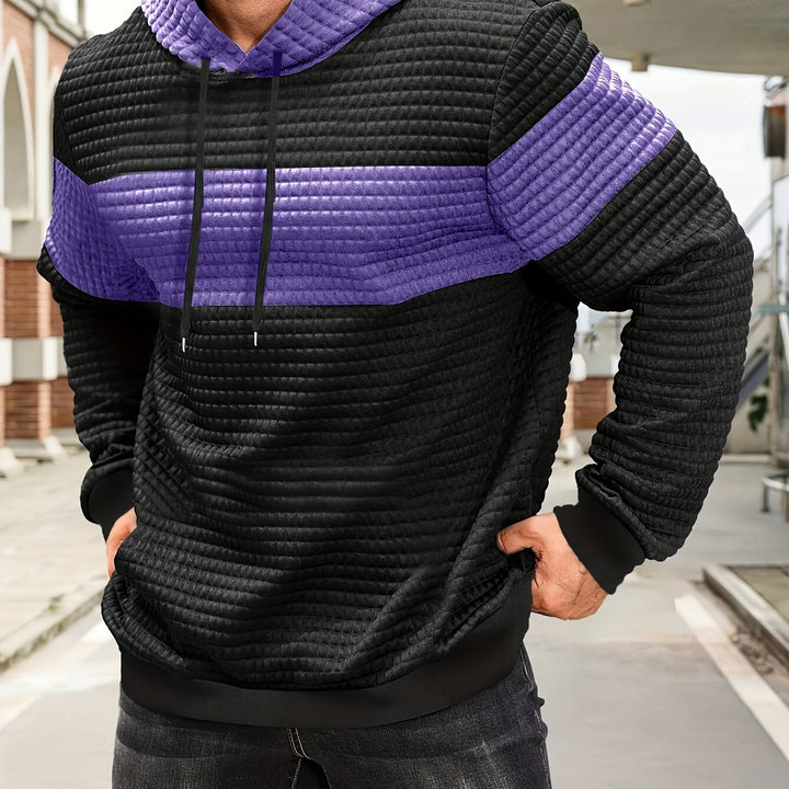 Rutherford | Textured Colour-Block Hoodie