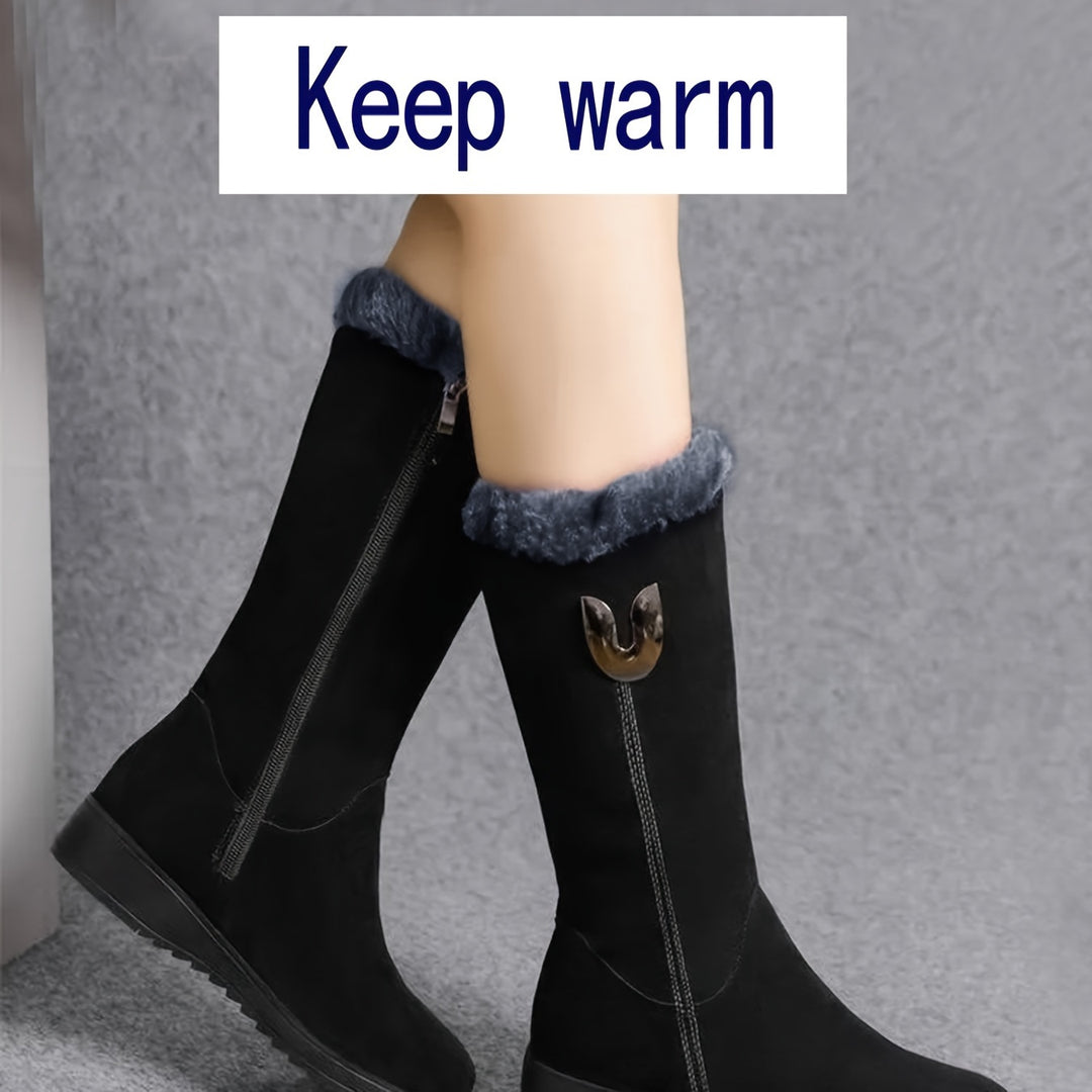 Annalise | Fur-Trimmed Mid-Calf Boots