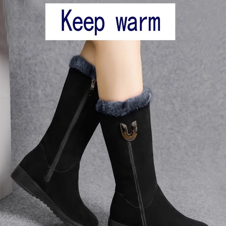 Annalise | Fur-Trimmed Mid-Calf Boots