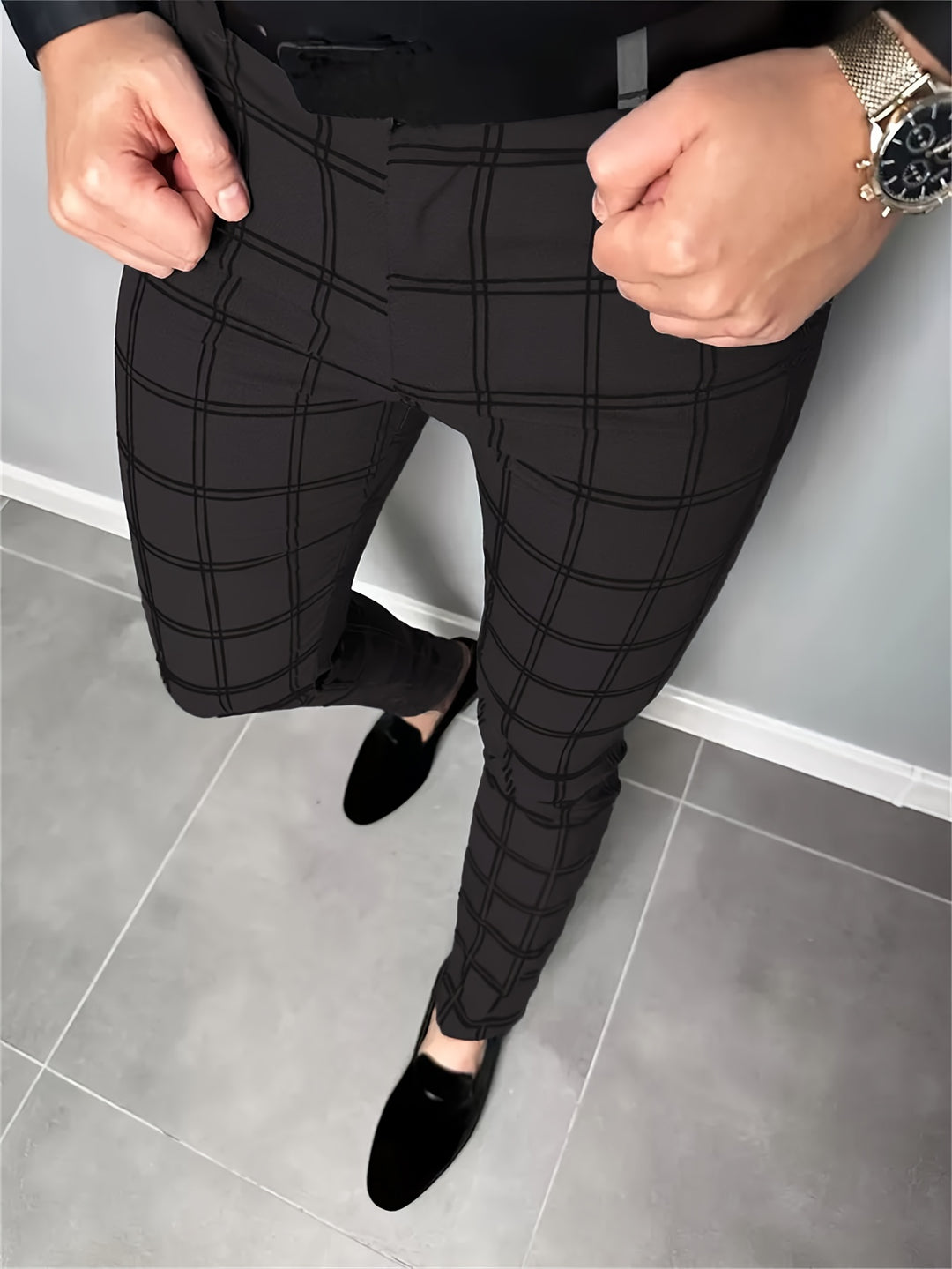Ellison | Slim-Fit Checked Trousers