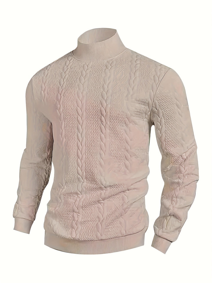 Brennan | Textured High-Neck Sweatshirt