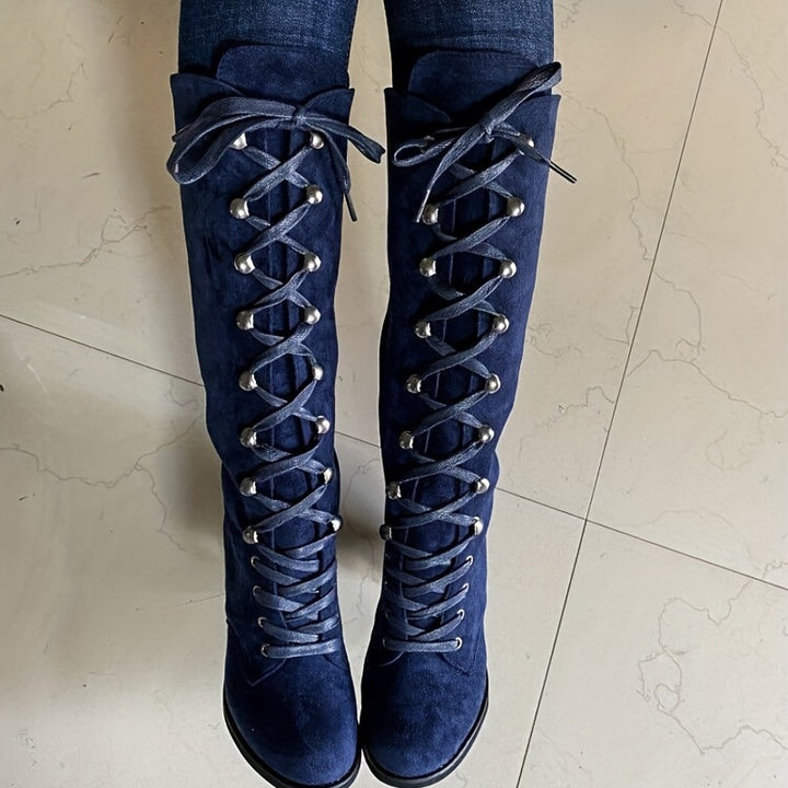 Clarissa | Lace-Up Knee-High Boots