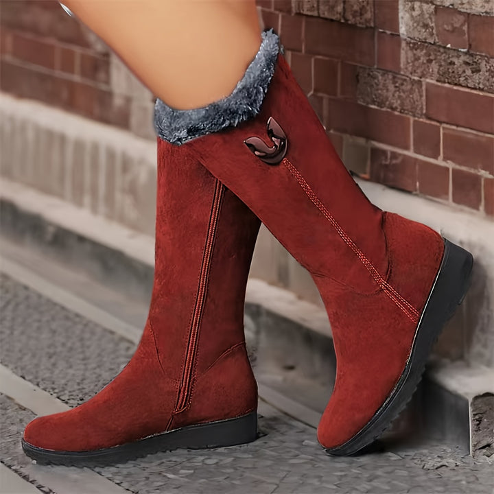 Annalise | Fur-Trimmed Mid-Calf Boots