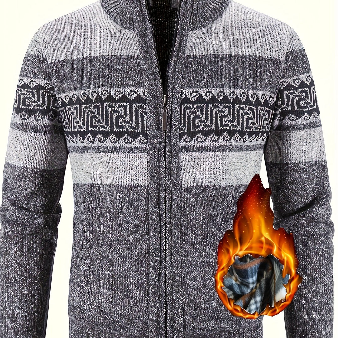 Brooks | Patterned Full-Zip Cardigan