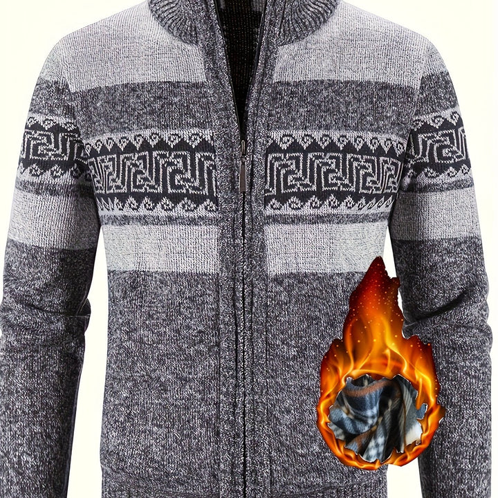Brooks | Patterned Full-Zip Cardigan