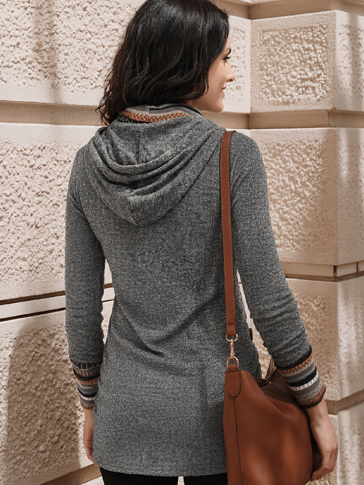Thalia | Cowl-Neck Patterned Top