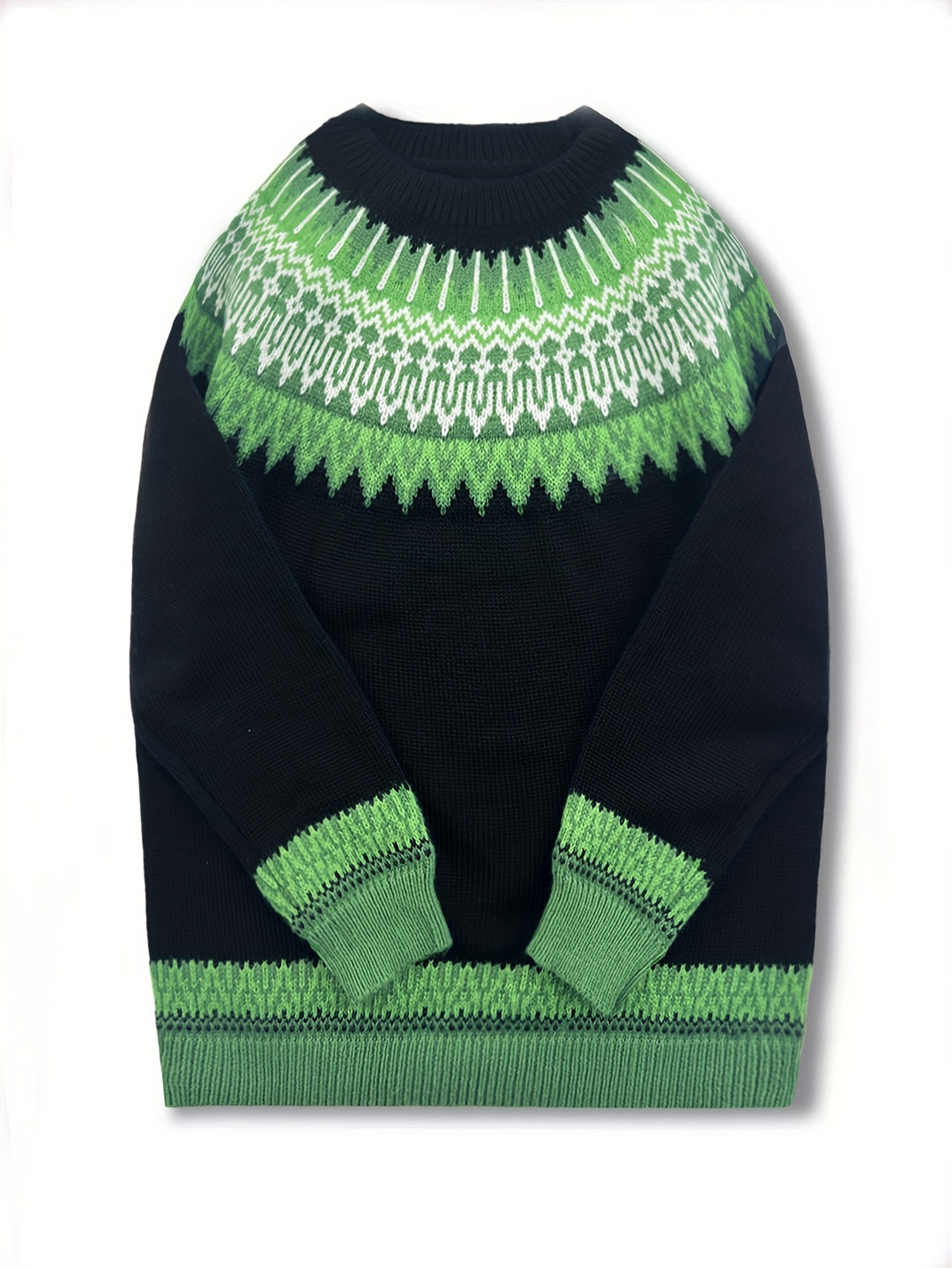 Sylvia | Chunky Jacquard Round Neck Sweater