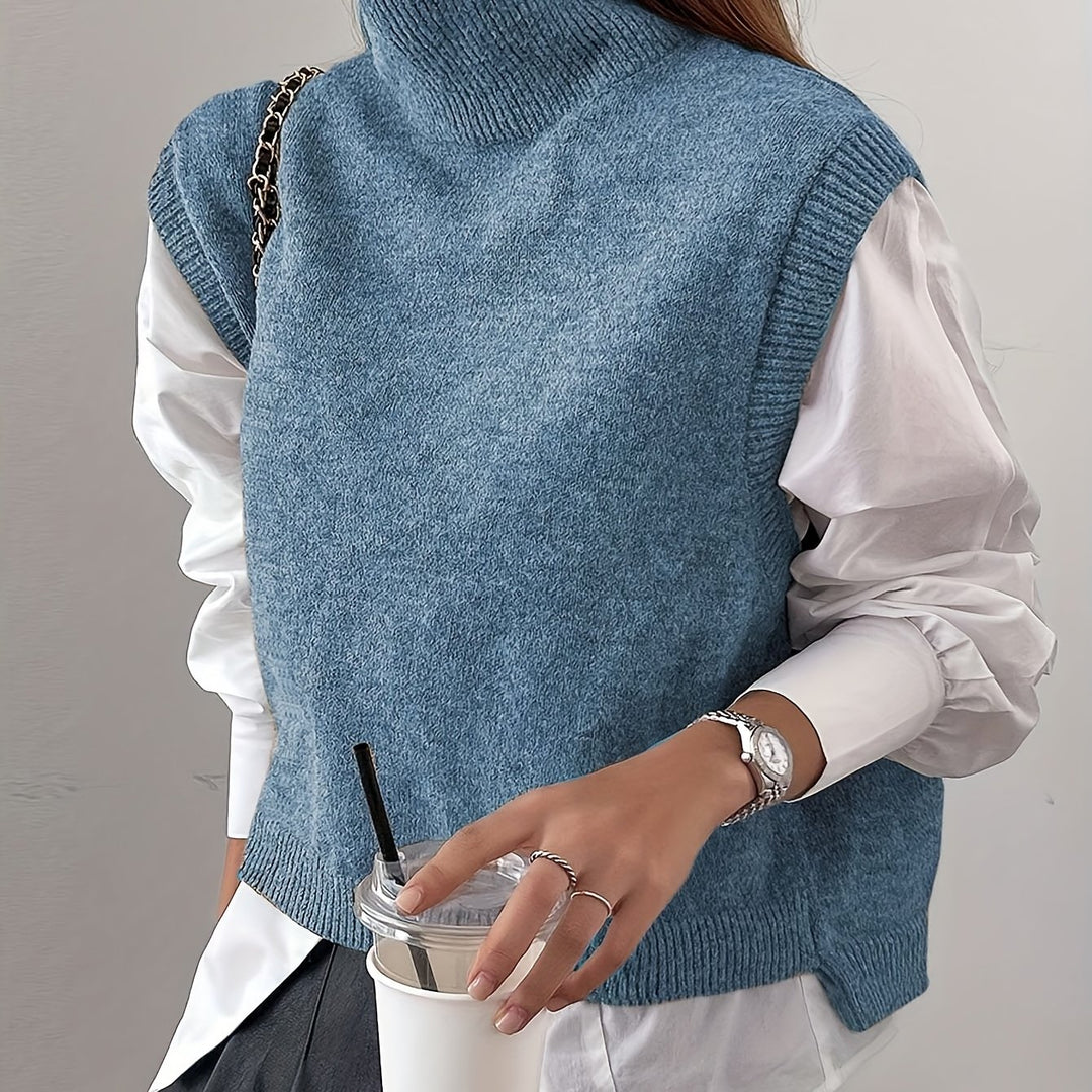 Eloise | High-Neck Sleeveless Sweater Vest
