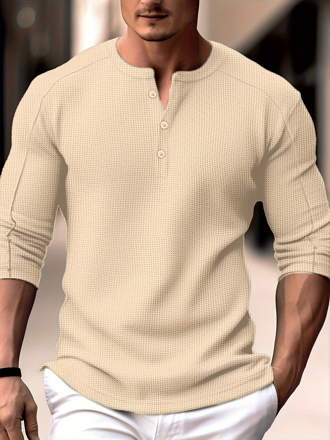Lincoln | Textured Henley Shirt