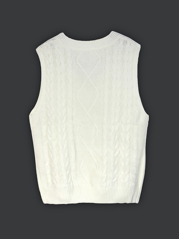Colleen | Cable-Knit V-Neck Sweater Vest
