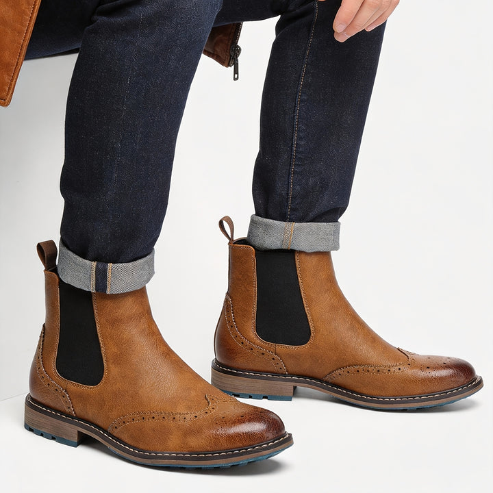 Reginald | Refined Brogue Chelsea Boots