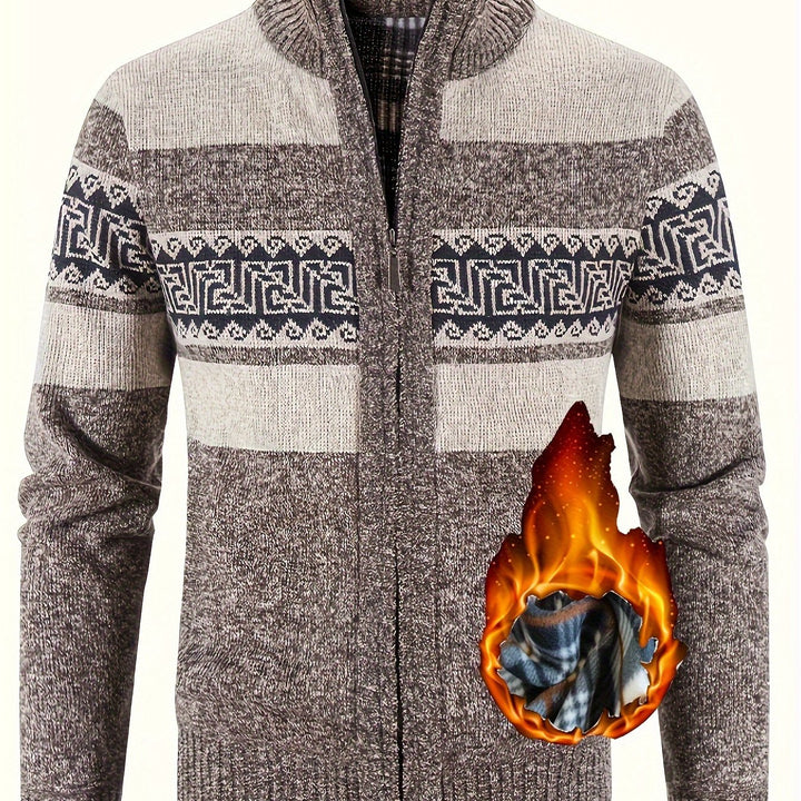 Brooks | Patterned Full-Zip Cardigan