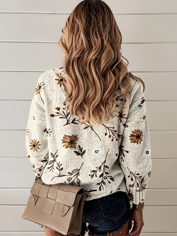Saskia | Floral V-Neck Jumper