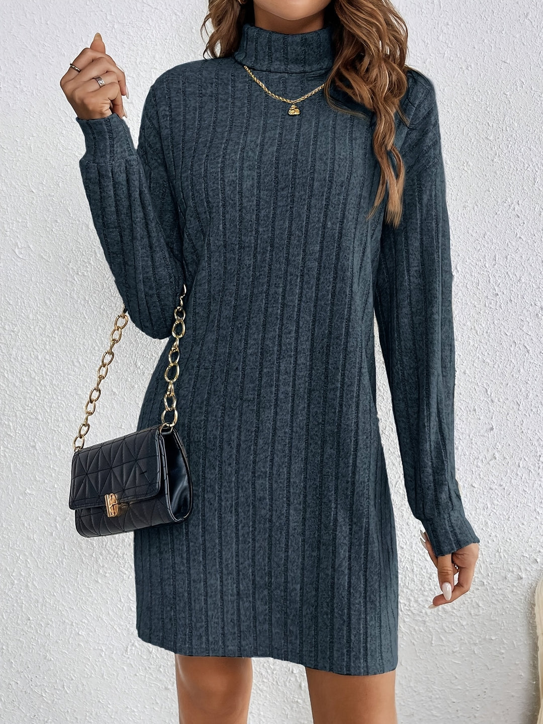 Beverly | Ribbed Textured Sweater Dress