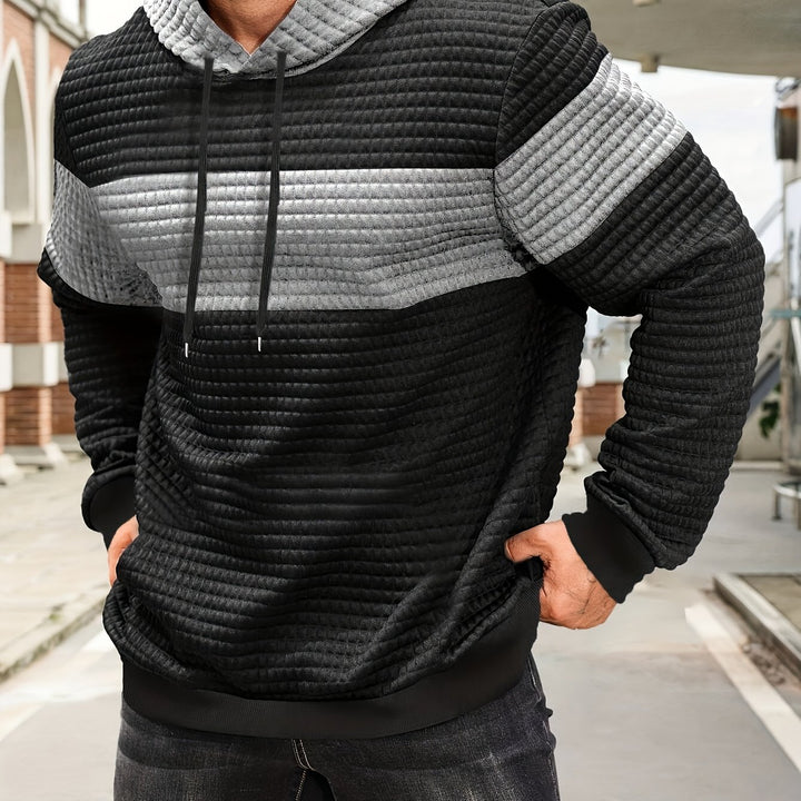 Rutherford | Textured Colour-Block Hoodie
