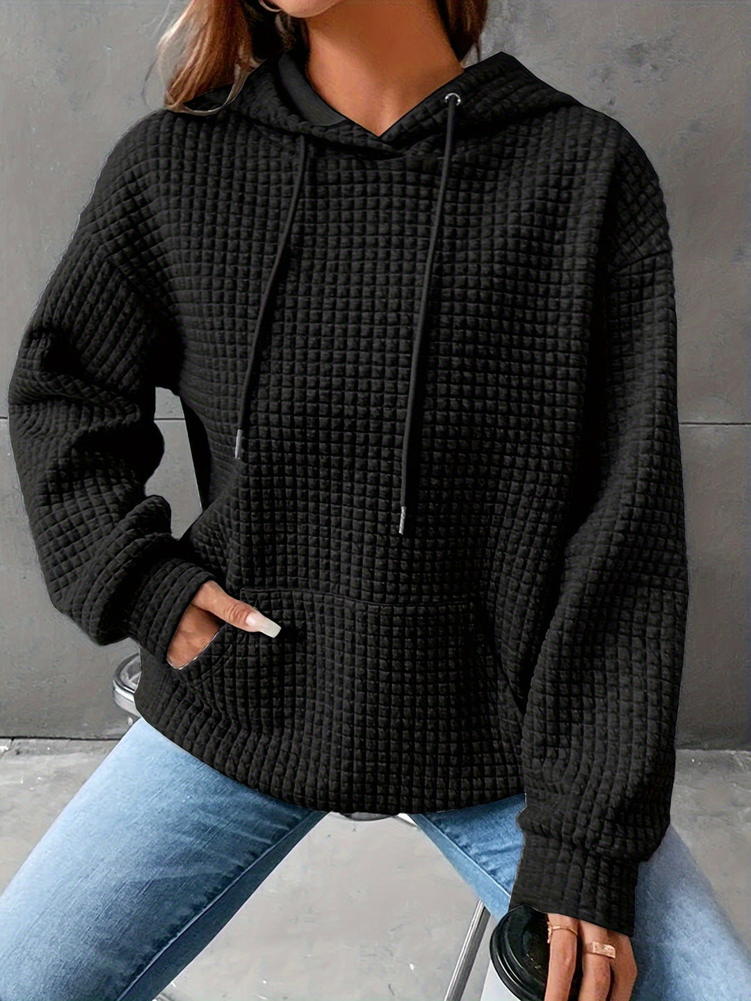 Rosaline | Textured Relaxed Hoodie