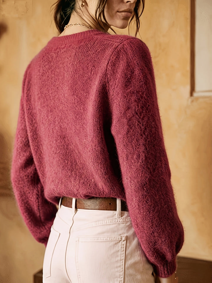 Clementine | Openwork Round-Neck Cardigan