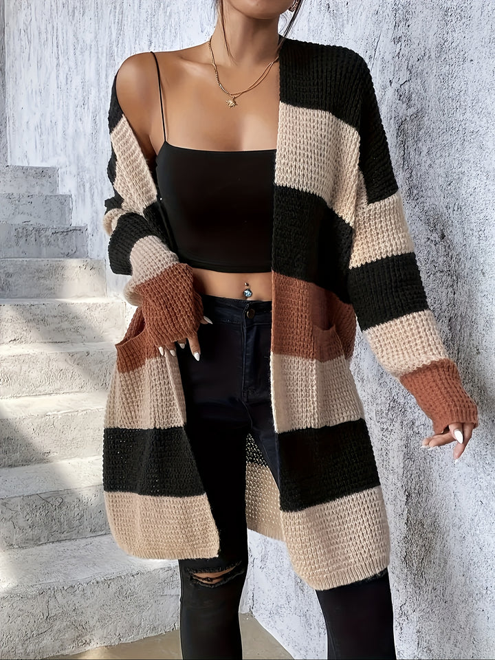Bronwyn | Colour-Block Longline Cardigan