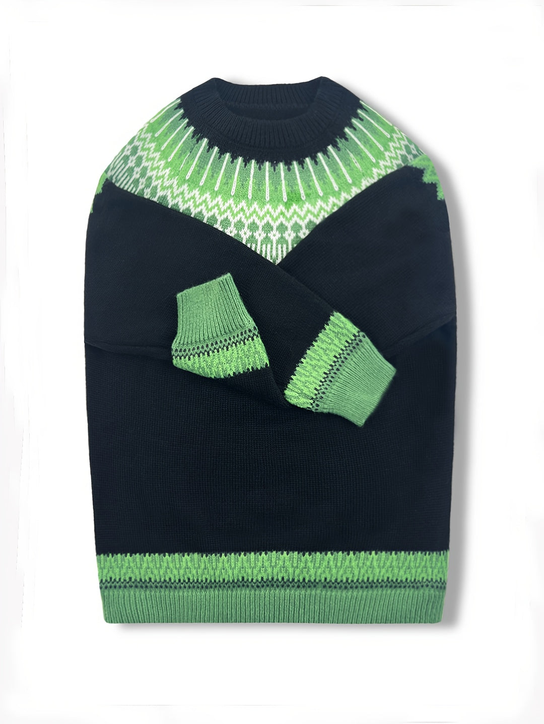 Sylvia | Chunky Jacquard Round Neck Sweater