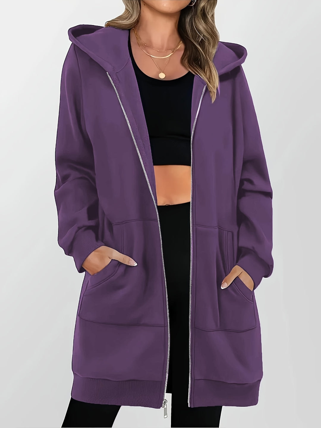 Sloane | Longline Hooded Zip Jacket