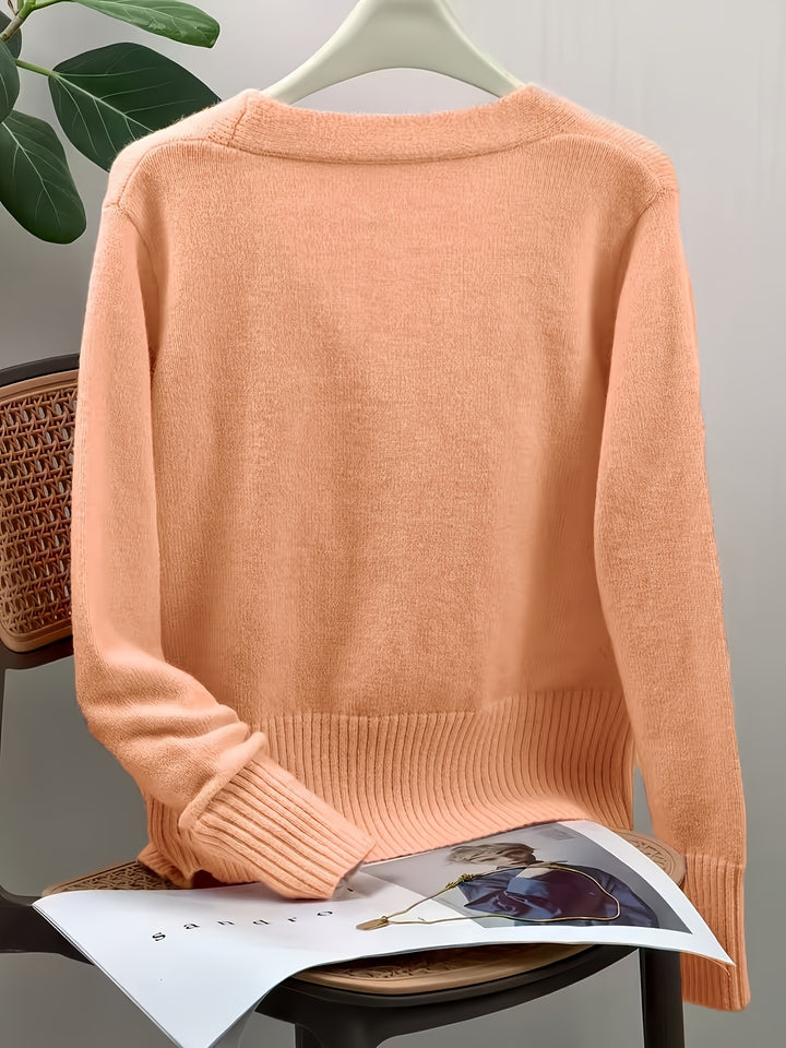 Juliet | Heart-Button V-Neck Cardigan