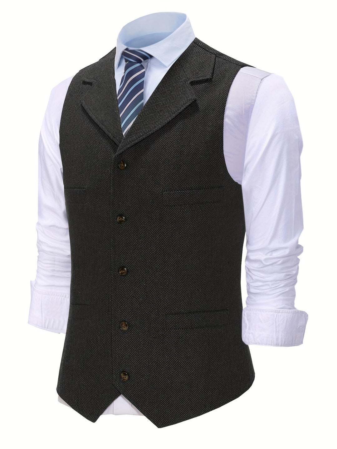 Emmett | Herringbone Tailored Waistcoat