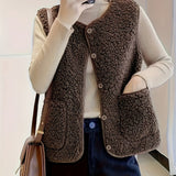 Estella | Textured Button-Front Gilet