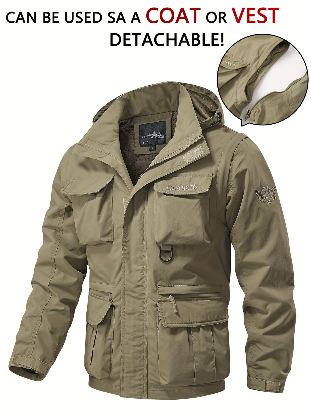 Auden | Detachable-Hood Utility Jacket