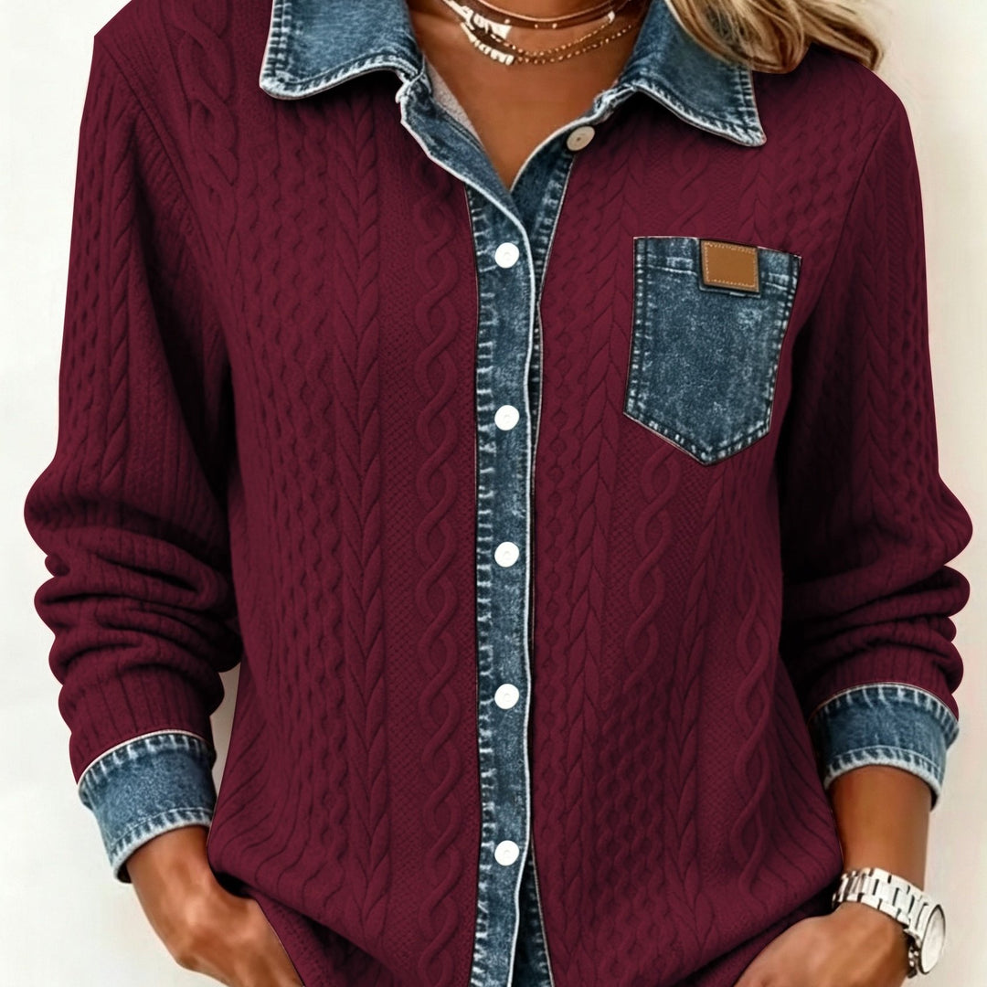 Melanie | Textured Contrast Cardigan