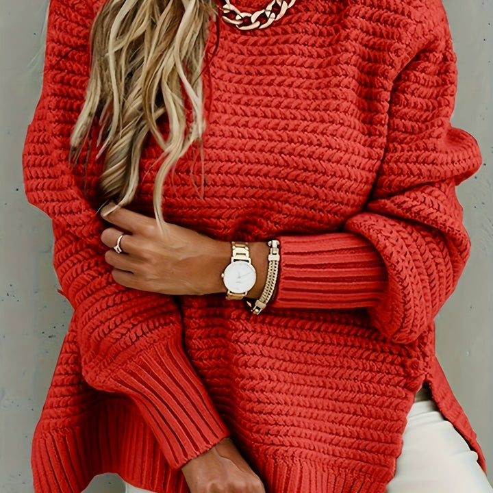 Faye | Textured High-Neck Sweater
