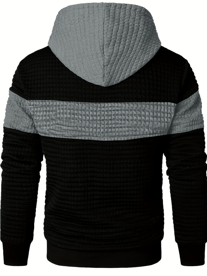 Rutherford | Textured Colour-Block Hoodie