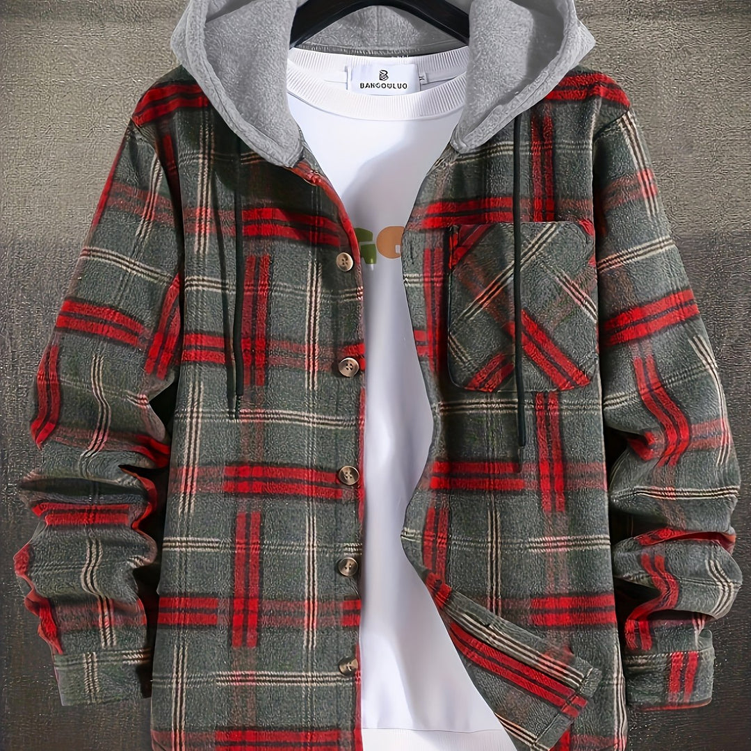 Gabriel | Christmas Hooded Plaid Jacket