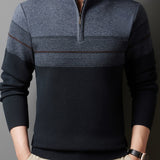 Ambrose | Half-Zip Striped Sweater