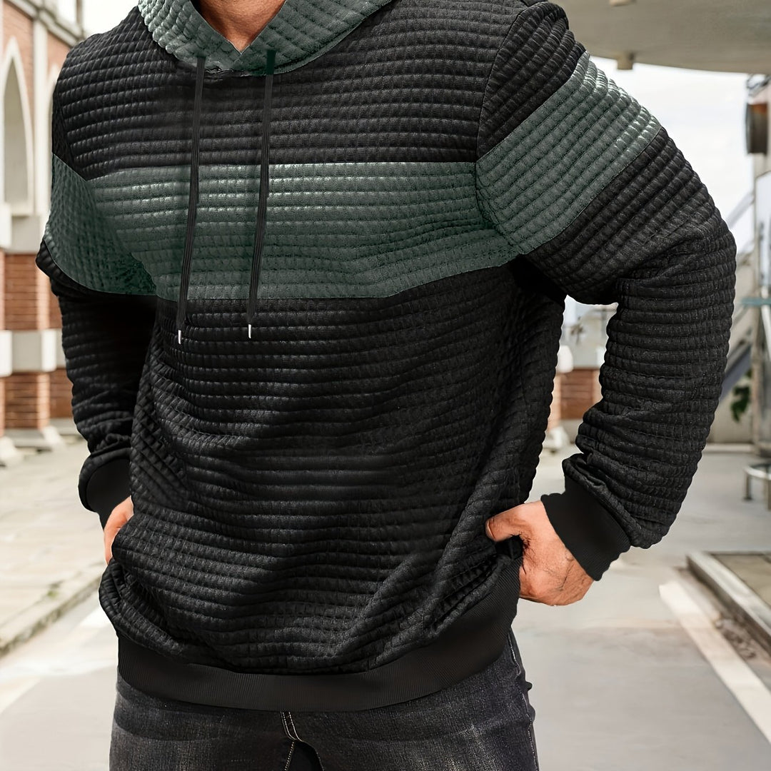 Rutherford | Textured Colour-Block Hoodie