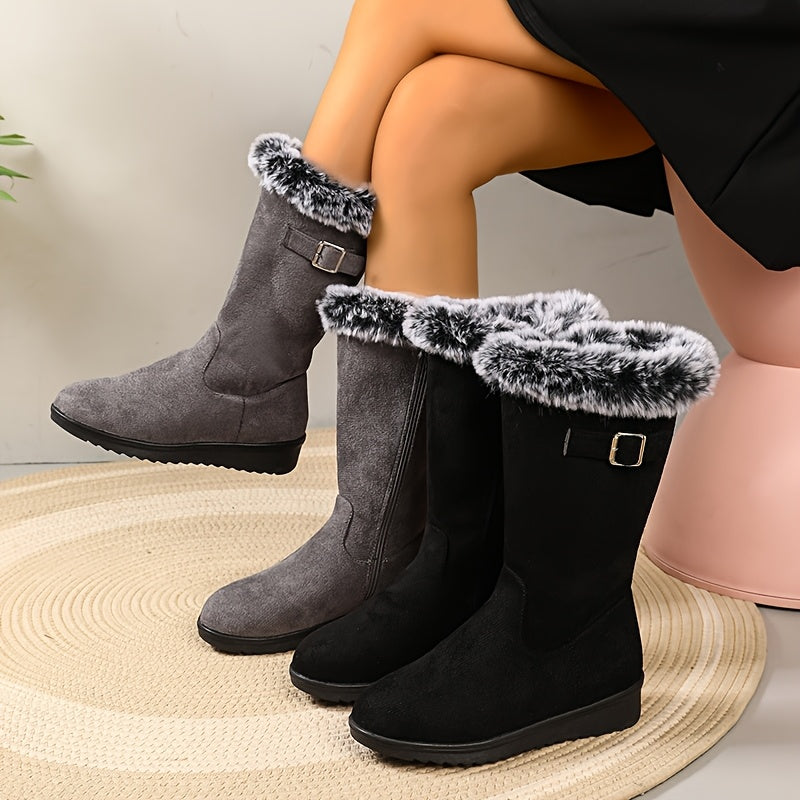 Marguerite Isadora | Cosy Fur-Trimmed Tall Boots