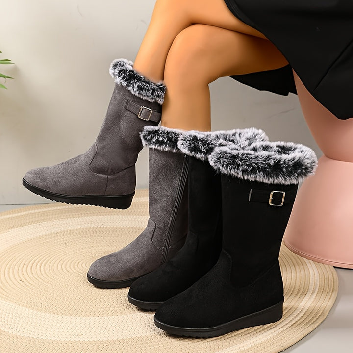 Marguerite Isadora | Cosy Fur-Trimmed Tall Boots