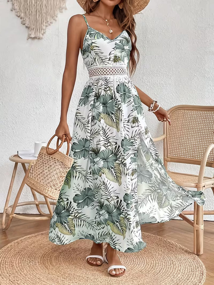 Valentina | Floral Print Sleeveless Split Dress