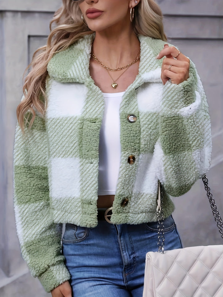 Rosalyn | Cropped Check Jacket