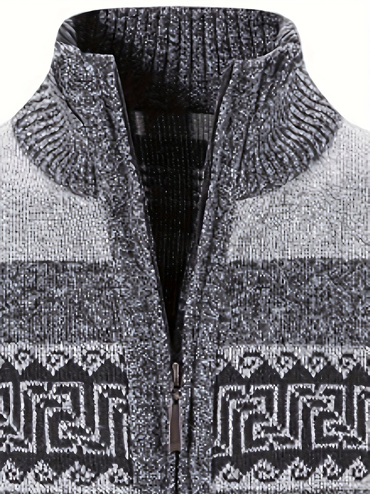 Brooks | Patterned Full-Zip Cardigan