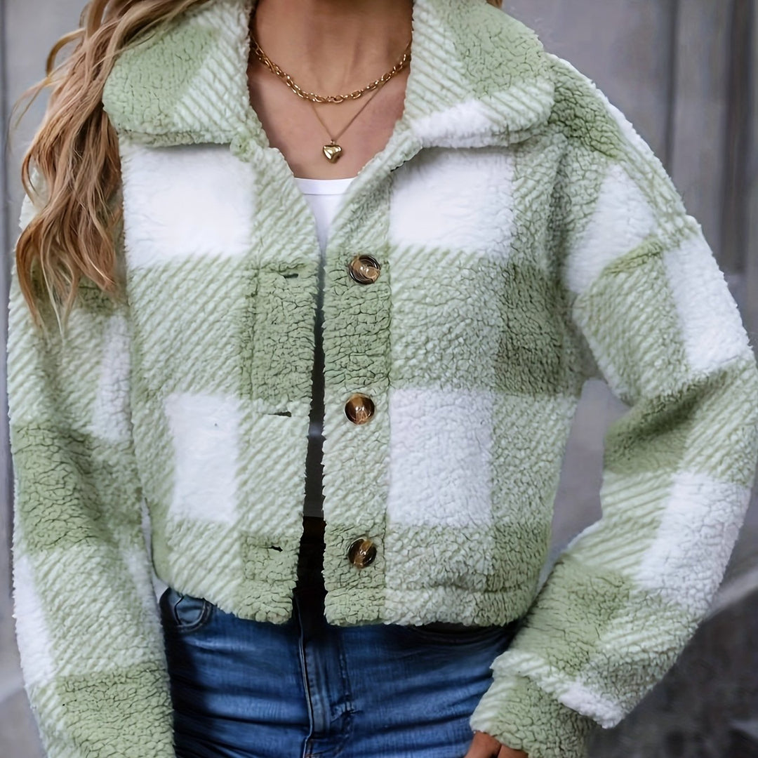 Rosalyn | Cropped Check Jacket