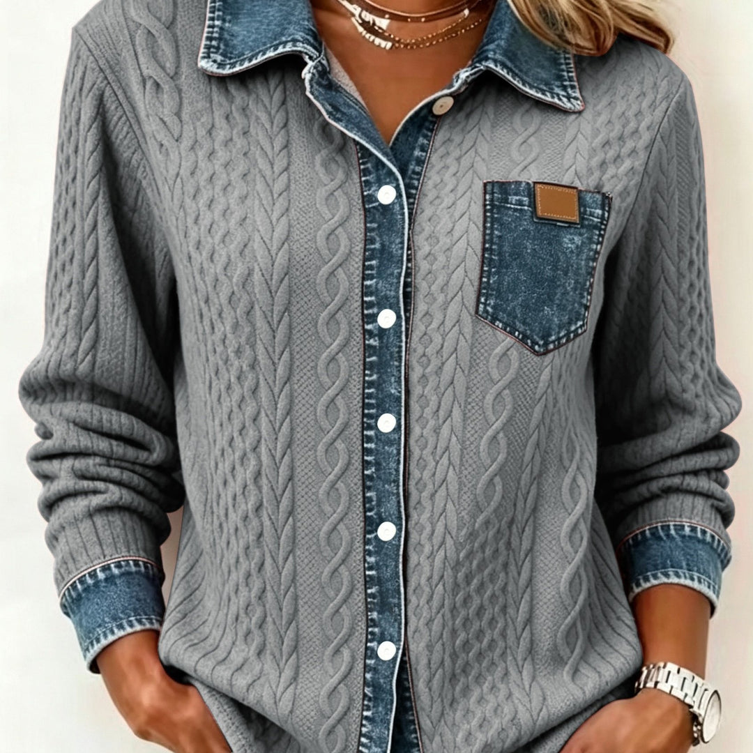 Melanie | Textured Contrast Cardigan