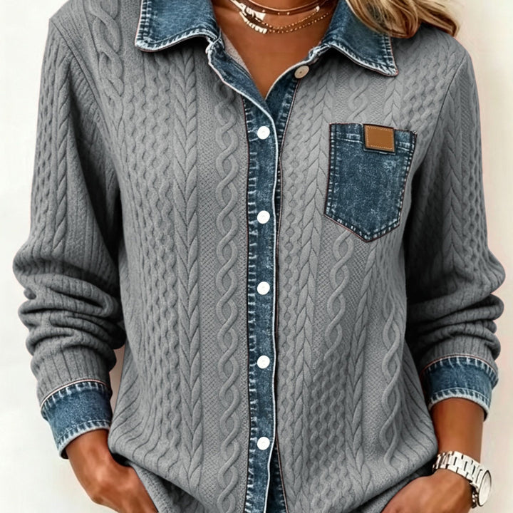 Melanie | Textured Contrast Cardigan