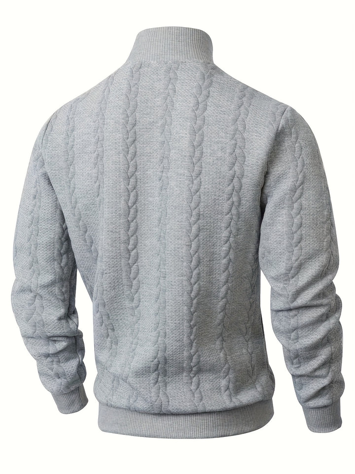 Brennan | Textured High-Neck Sweatshirt