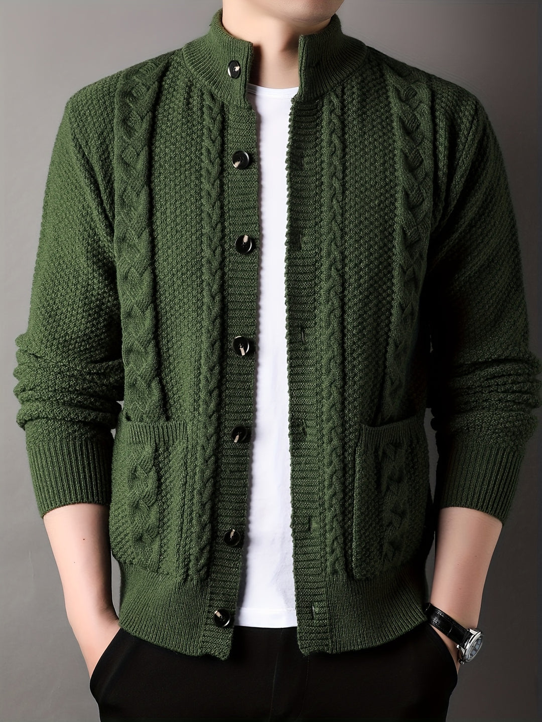 Percival | Textured Button-Front Cardigan