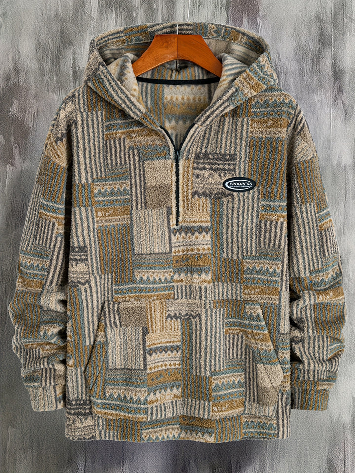 Desmond | Cosy Patterned Half-Zip Pullover