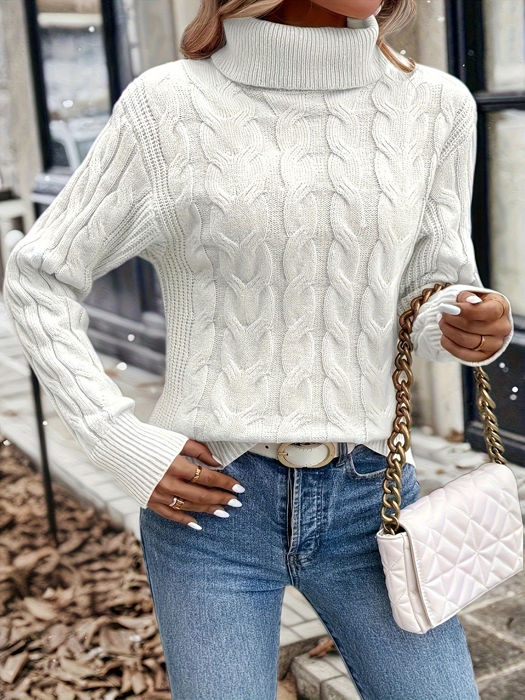 Naomi | Cable-Knit Turtleneck Jumper