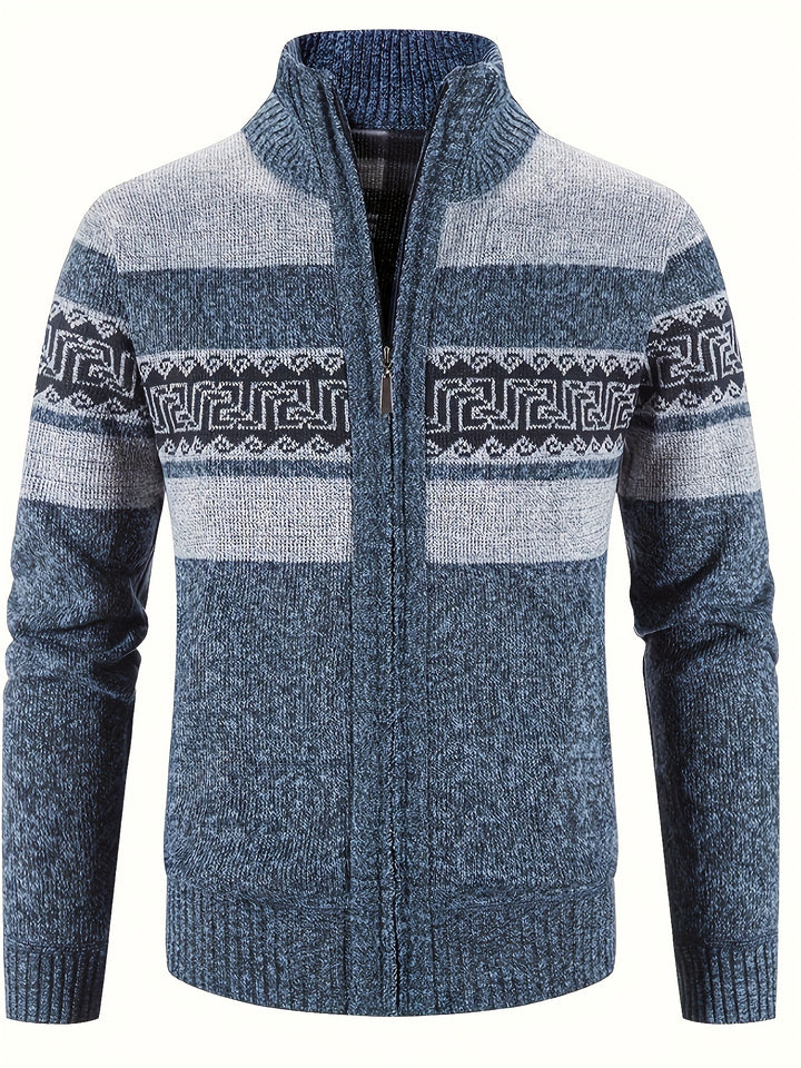 Brooks | Patterned Full-Zip Cardigan