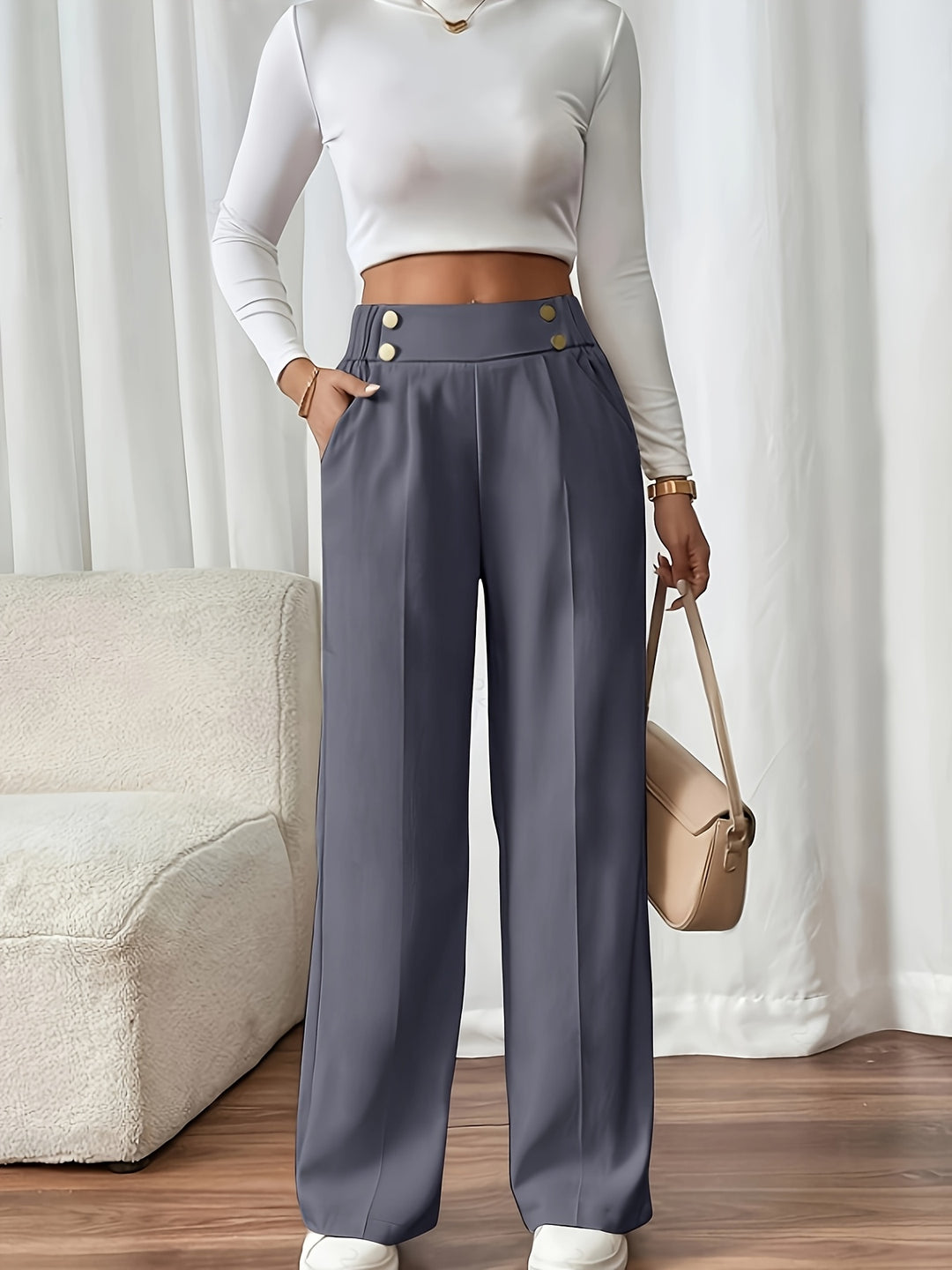 Diane | High-Waisted Wide-Leg Trousers