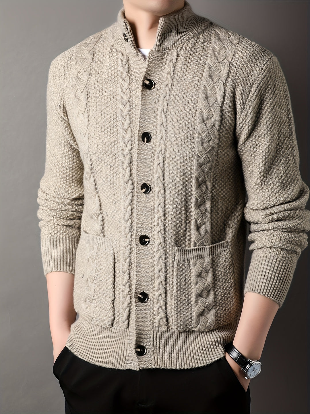Percival | Textured Button-Front Cardigan